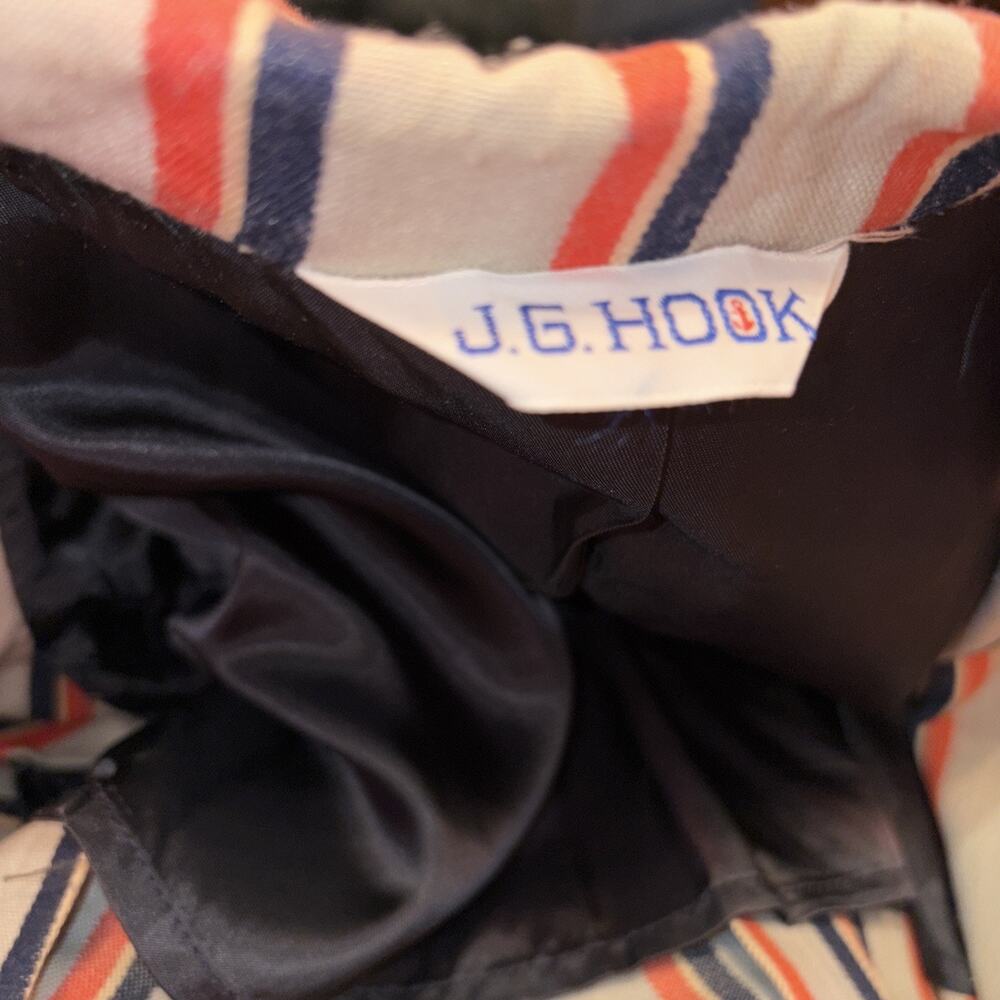 Vintage JG Hook Womens Striped Blazer Sz 8 Old Money Preppy USA Orange Navy - Picture 4 of 5